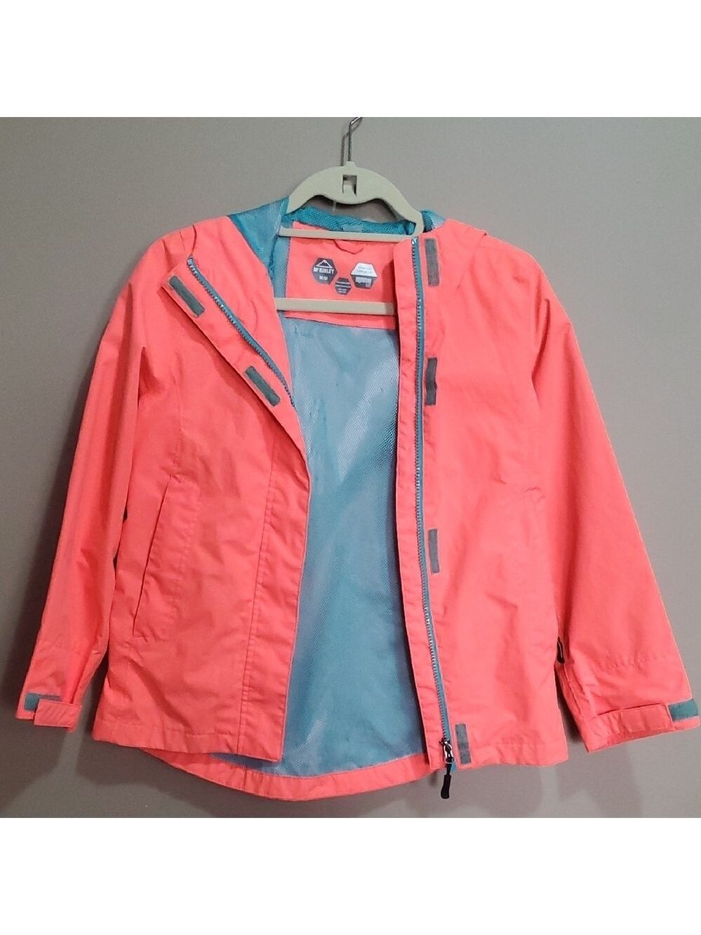 McKinley Coral and Blue Hooded Jacket Size Medium 5,000mm